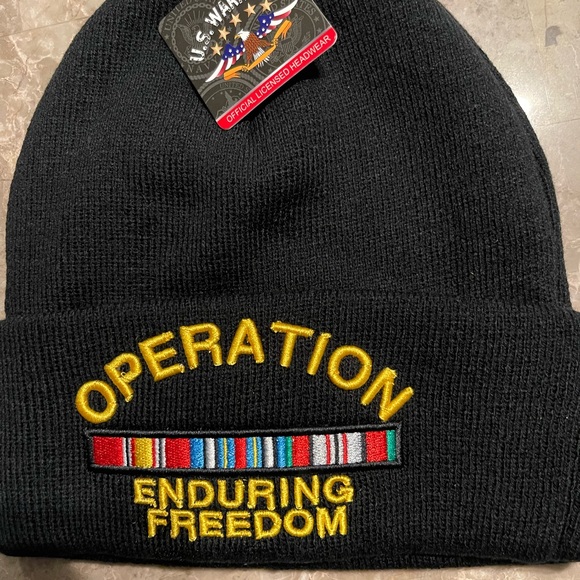 COPY - Operation Enduring Freedom Beanie Winter Cap Black - Picture 3 of 5